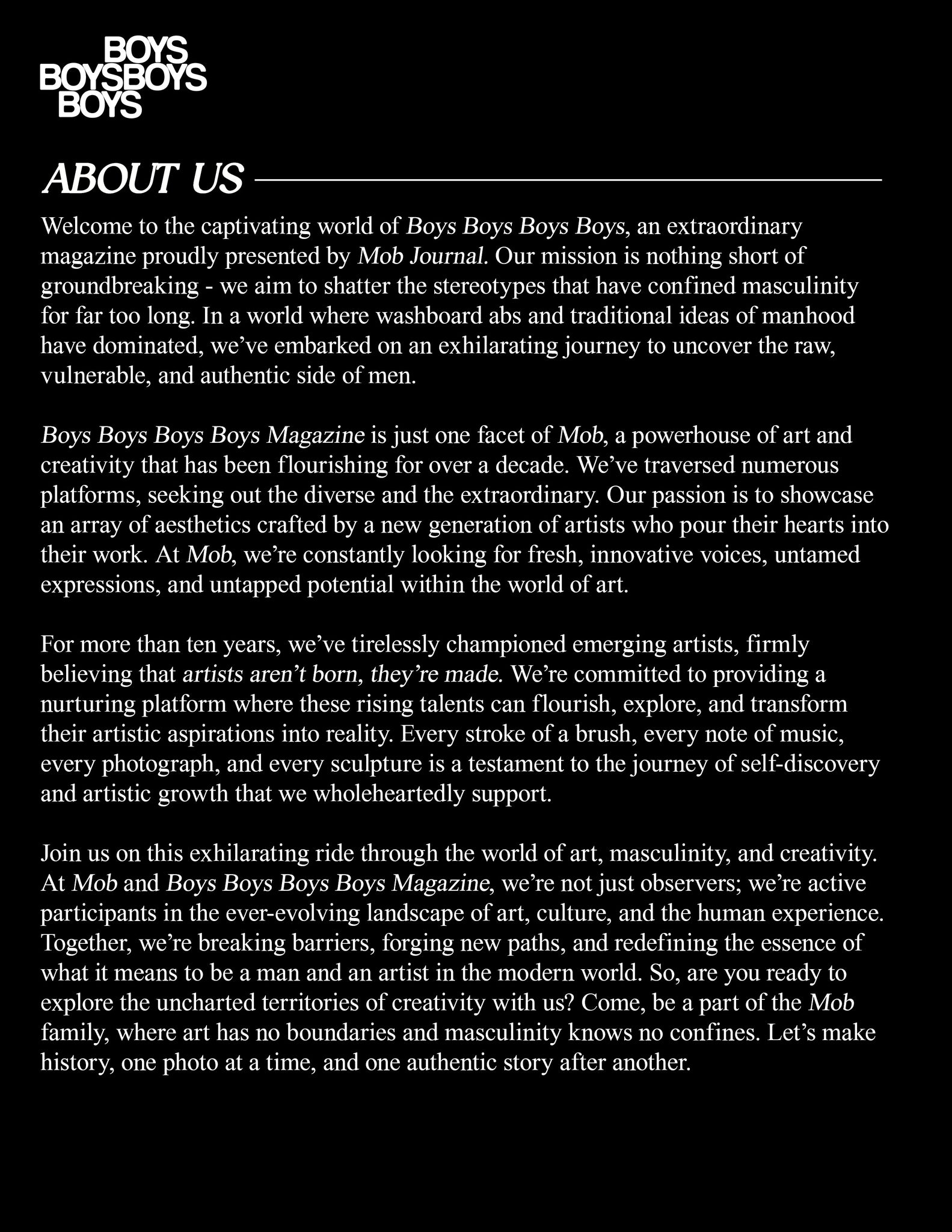 BOYS BOYS BOYS BOYS | VOLUME TWENTY EIGHT | ISSUE #01