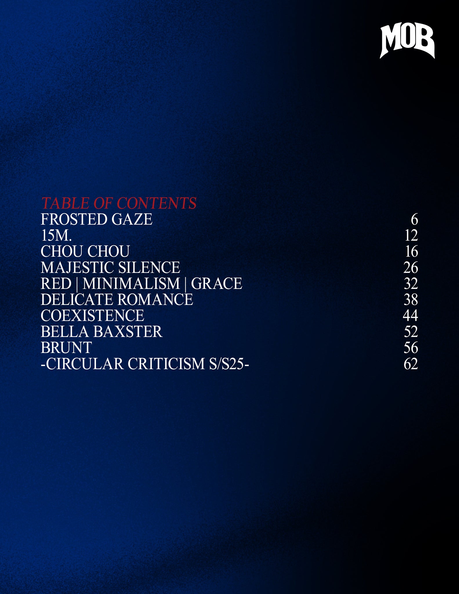 MOB JOURNAL | VOLUME FIFTY SEVEN | ISSUE #01