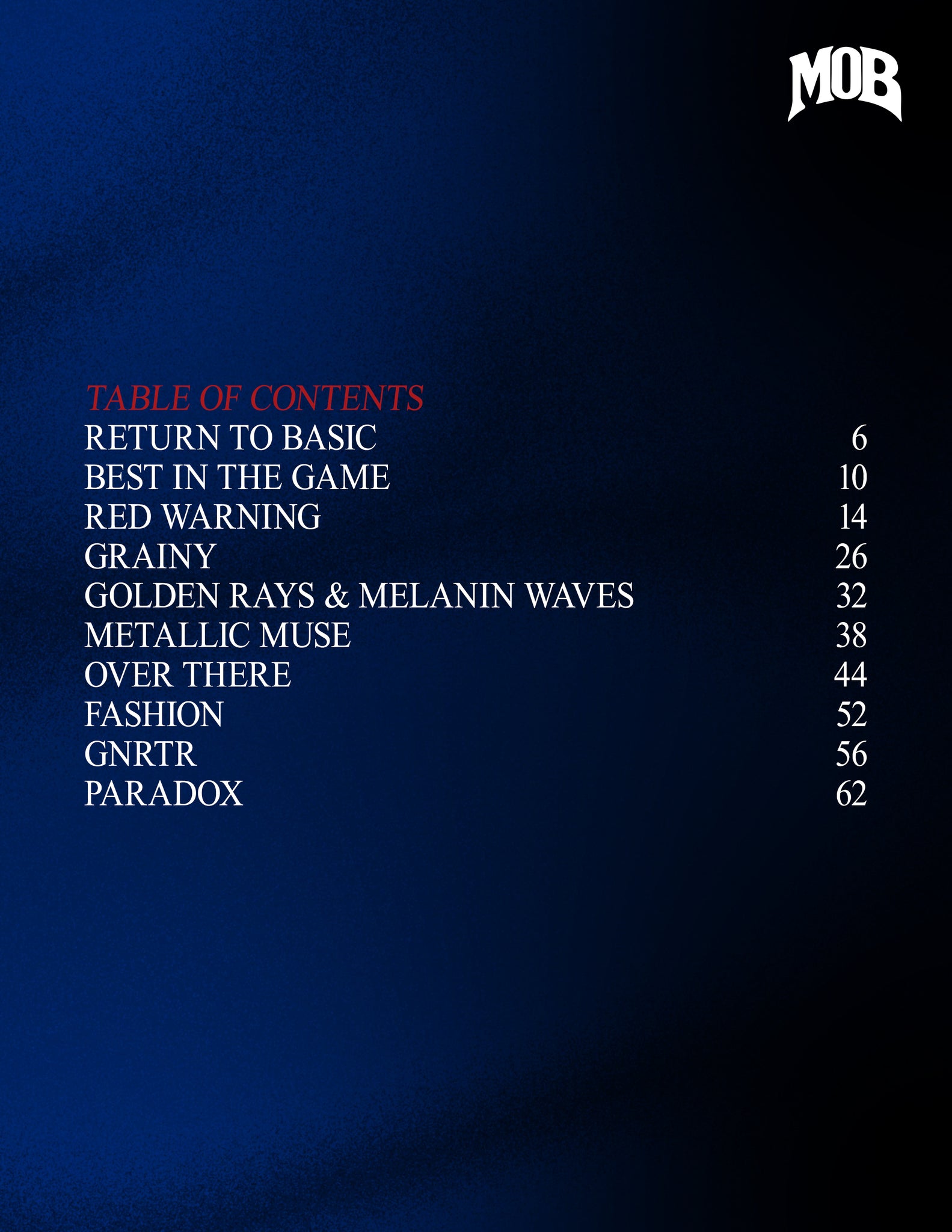 MOB JOURNAL | VOLUME FIFTY SEVEN | ISSUE #02