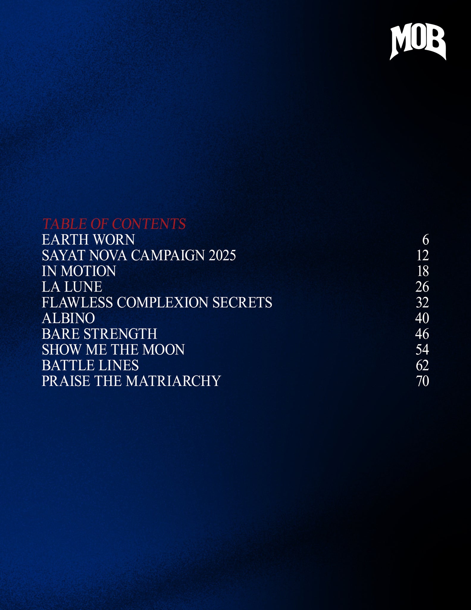 MOB JOURNAL | VOLUME FIFTY SEVEN | ISSUE #10