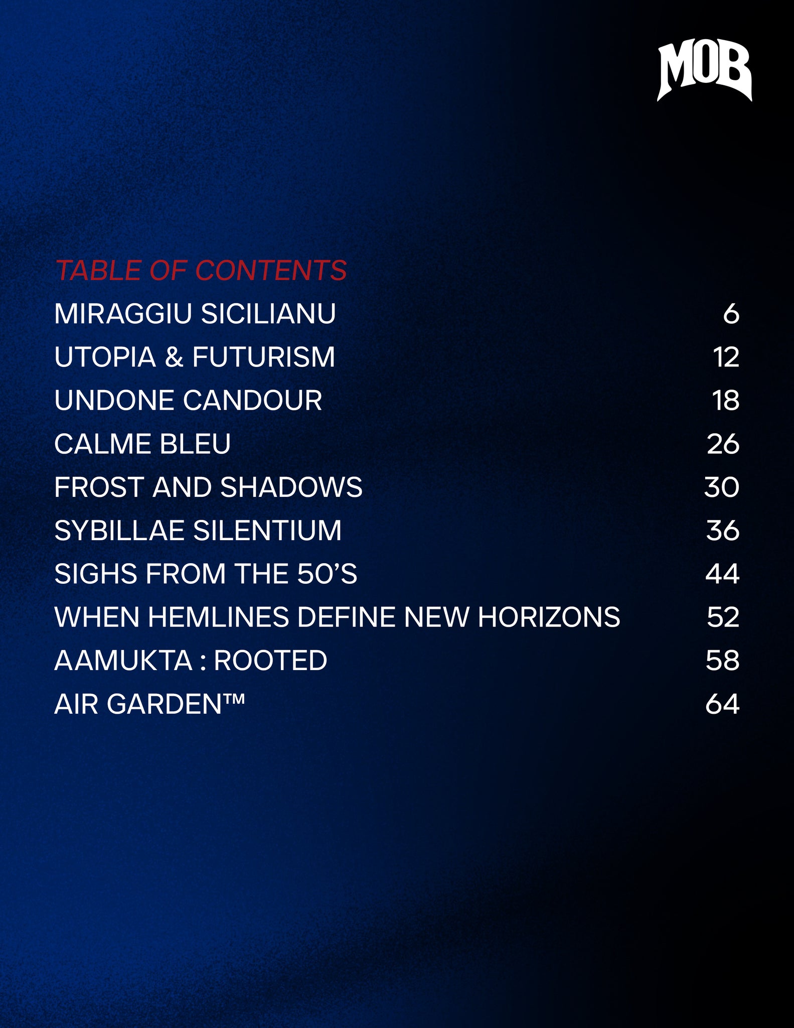 MOB JOURNAL | VOLUME FIFTY SEVEN | ISSUE #16
