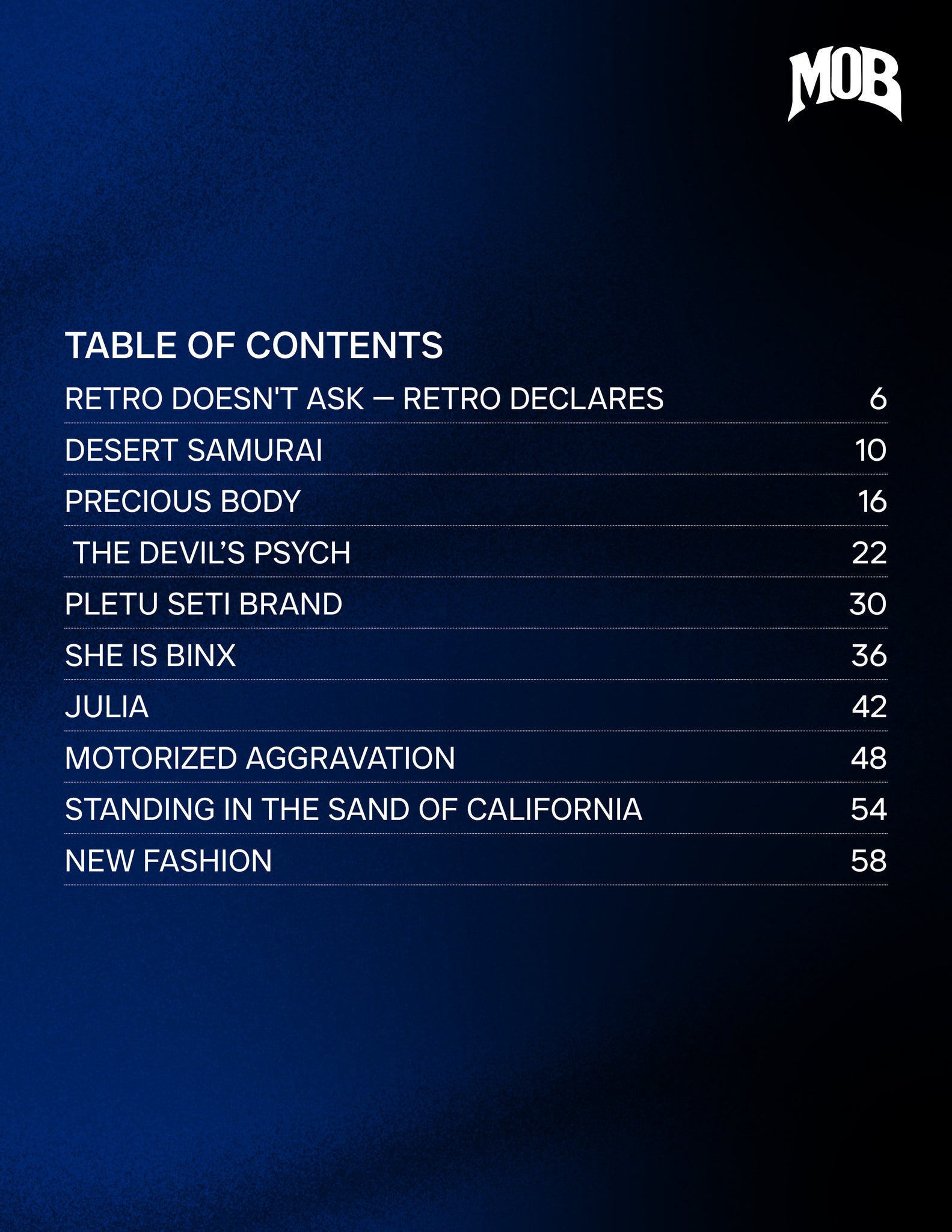 MOB JOURNAL | VOLUME FIFTY EIGHT | ISSUE #26