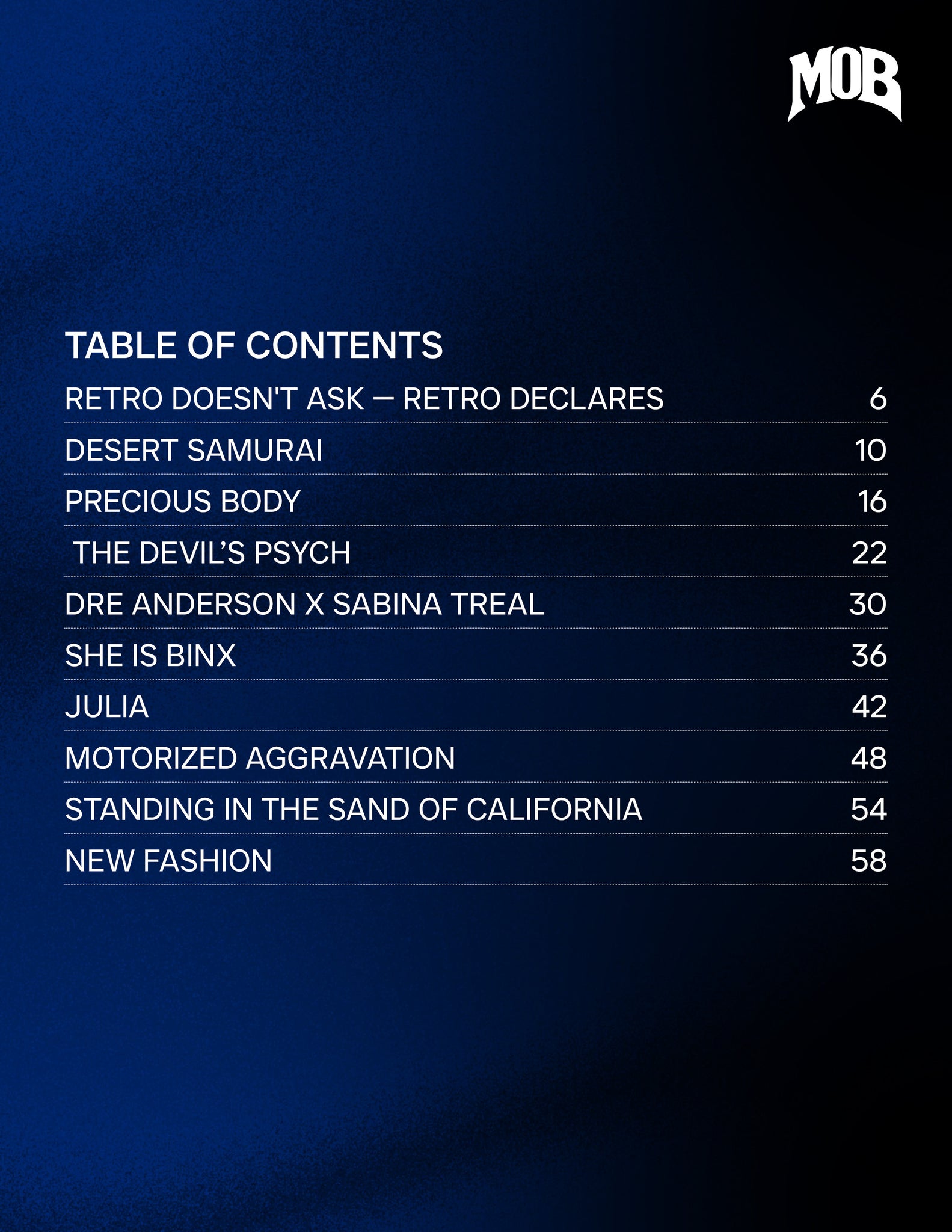 MOB JOURNAL | VOLUME FIFTY EIGHT | ISSUE #26