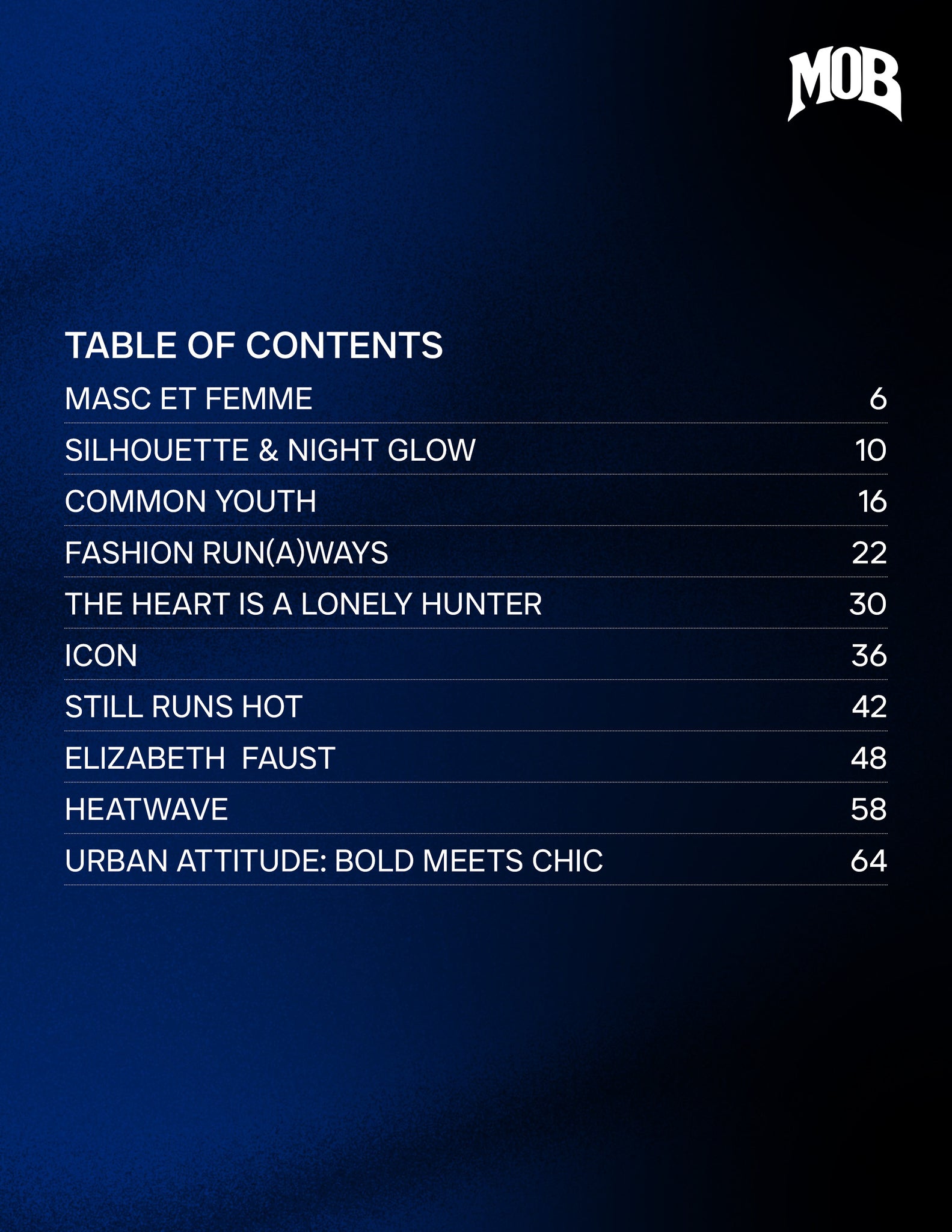MOB JOURNAL | VOLUME FIFTY EIGHT | ISSUE #29