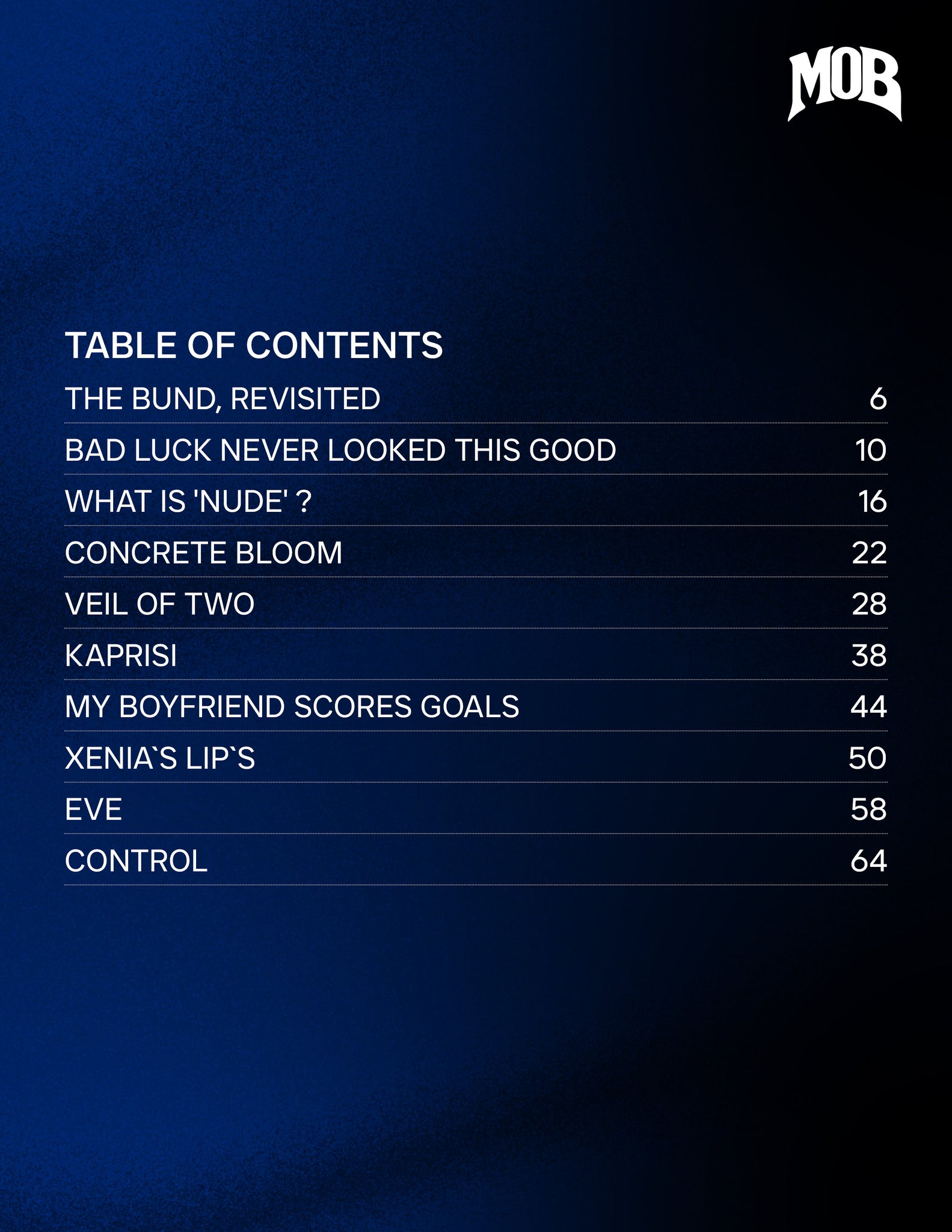 MOB JOURNAL | VOLUME FIFTY NINE | ISSUE #13