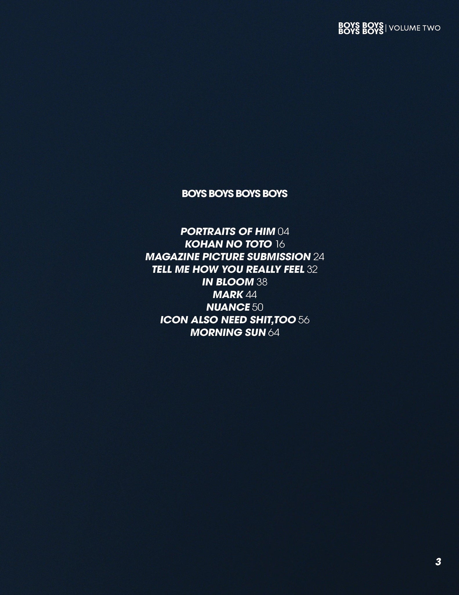 BOYS BOYS BOYS BOYS | VOLUME TWO | ISSUE #01 - Mob Journal