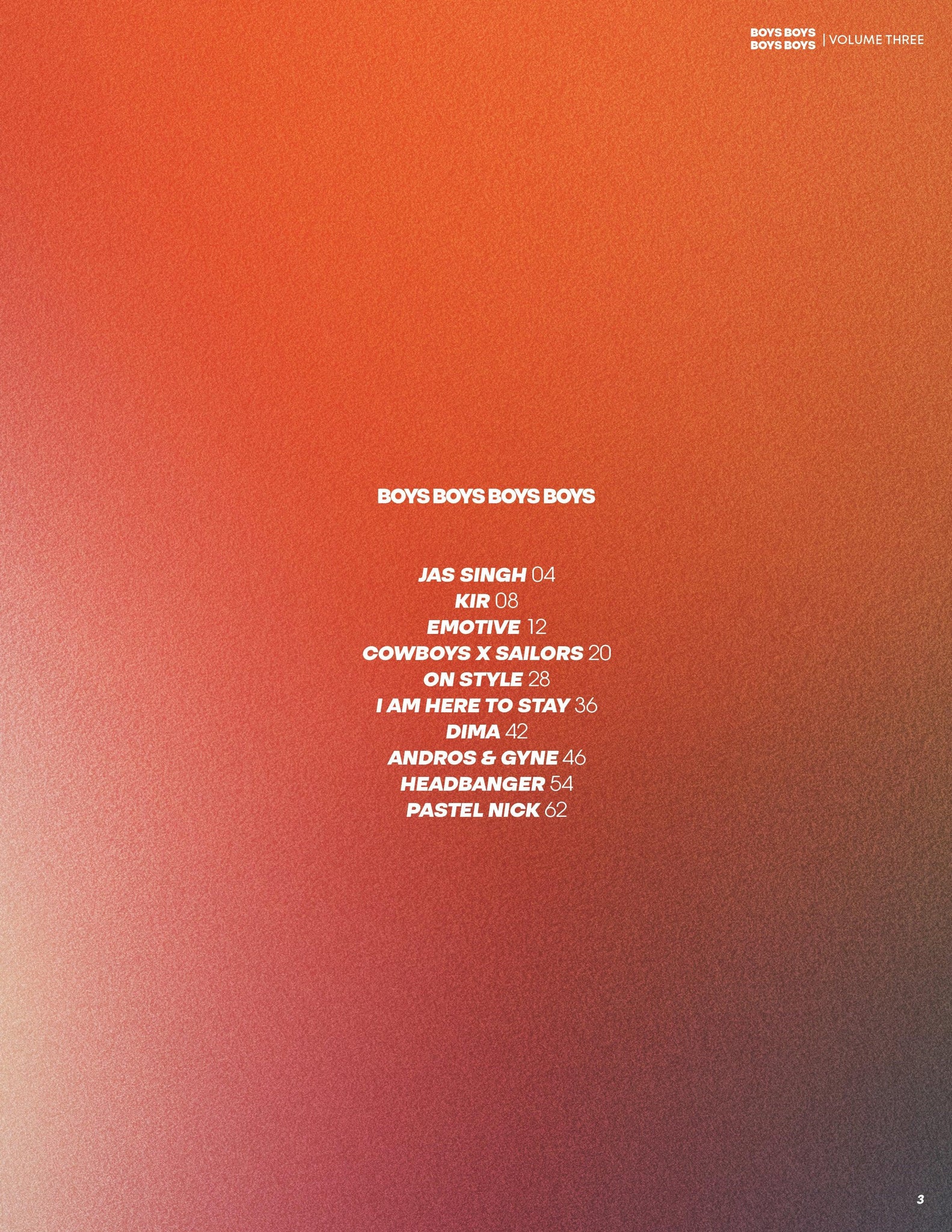 BOYS BOYS BOYS BOYS | VOLUME THREE | ISSUE #03 - Mob Journal