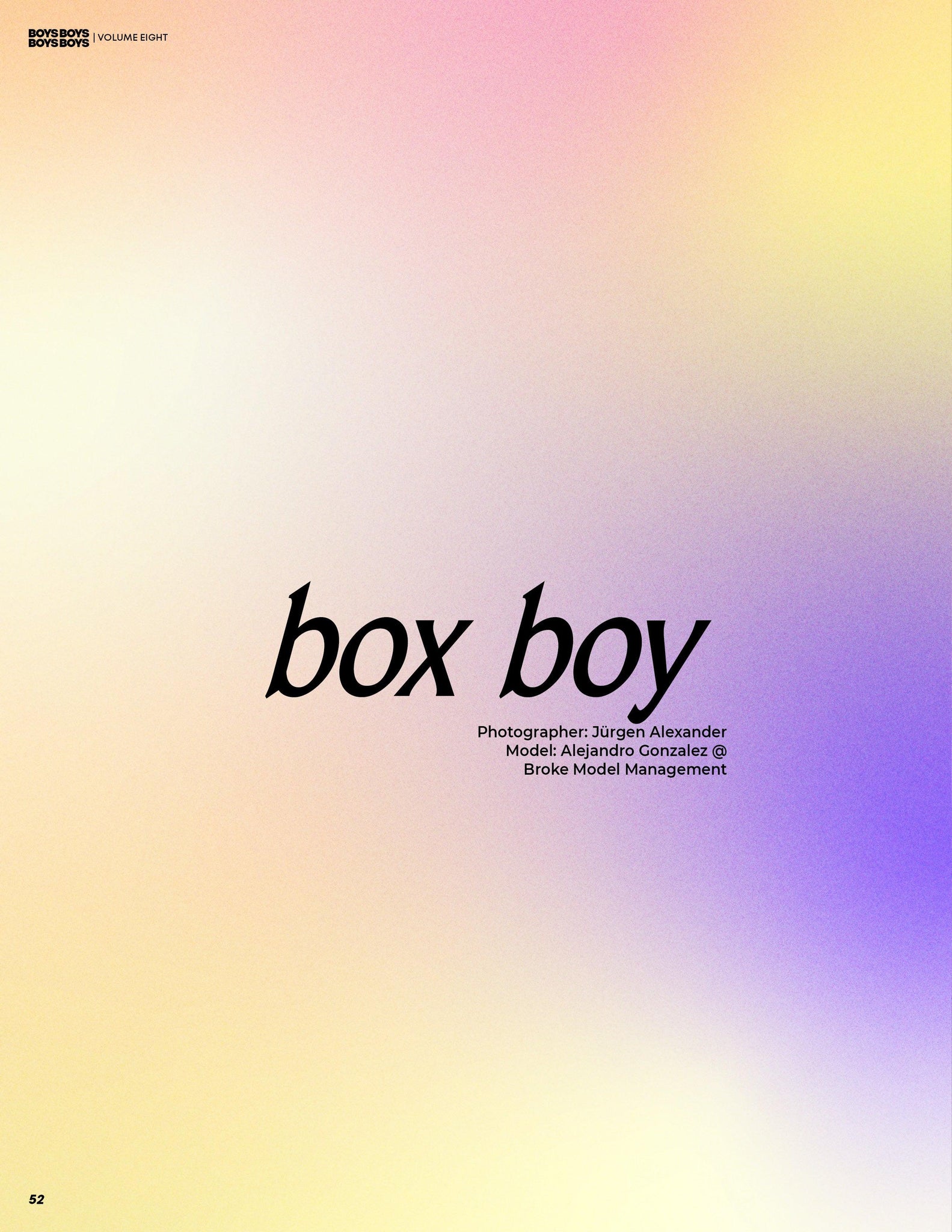 BOYS BOYS BOYS BOYS | VOLUME EIGHT | ISSUE #02 - Mob Journal