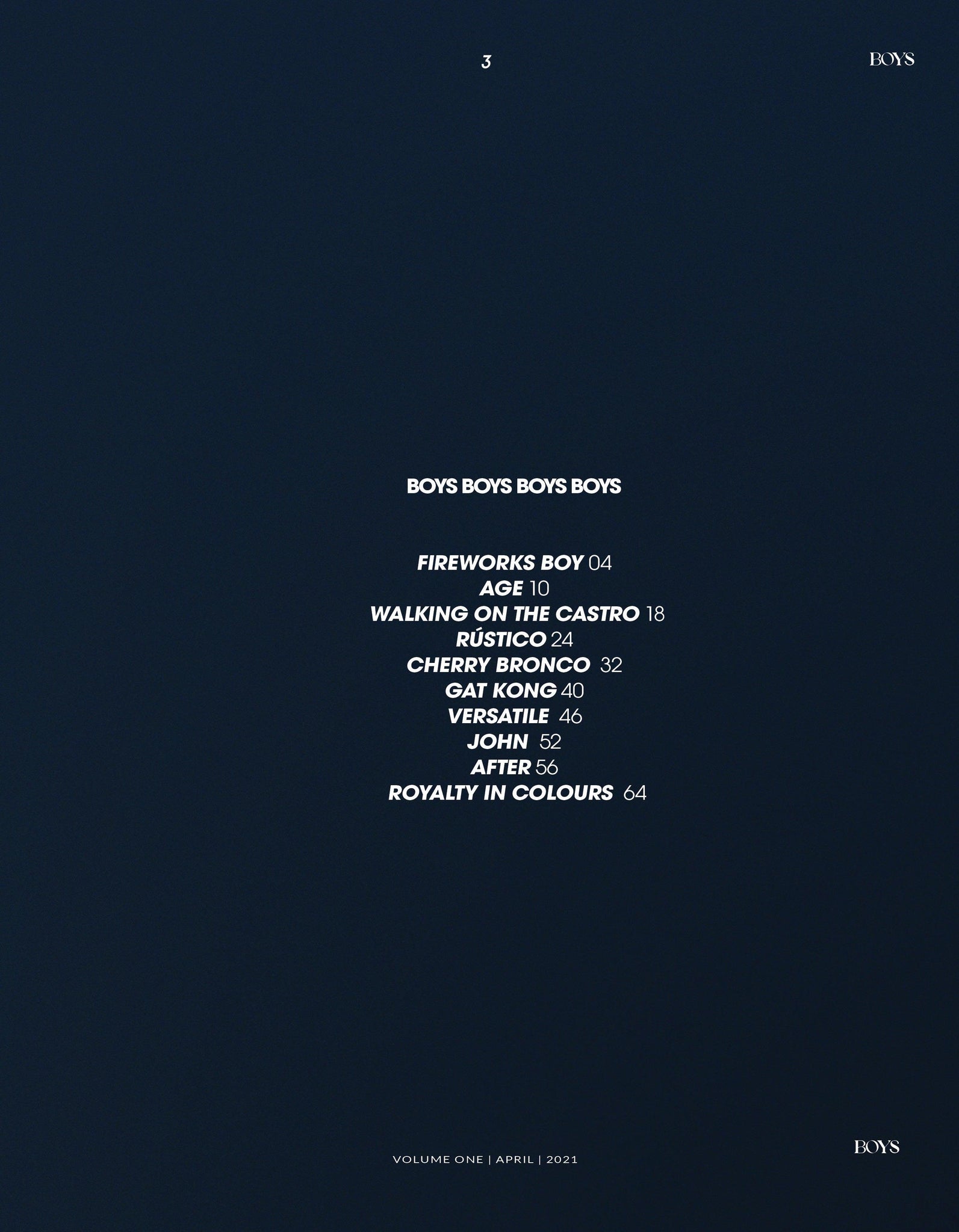 BOYS BOYS BOYS BOYS | VOLUME ONE | ISSUE #03 - Mob Journal