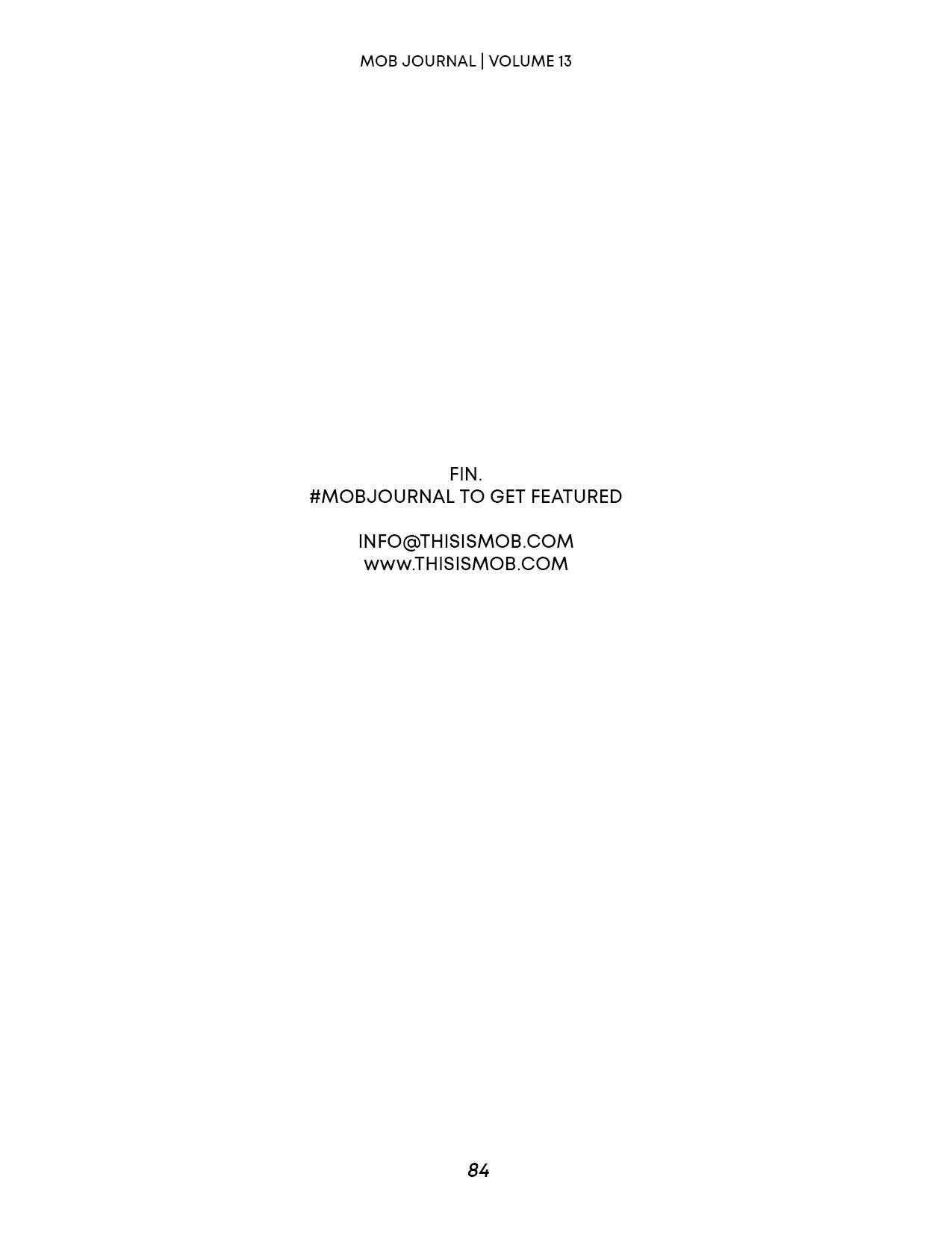 MOB JOURNAL | VOLUME THIRTEEN | ISSUE #40 - Mob Journal