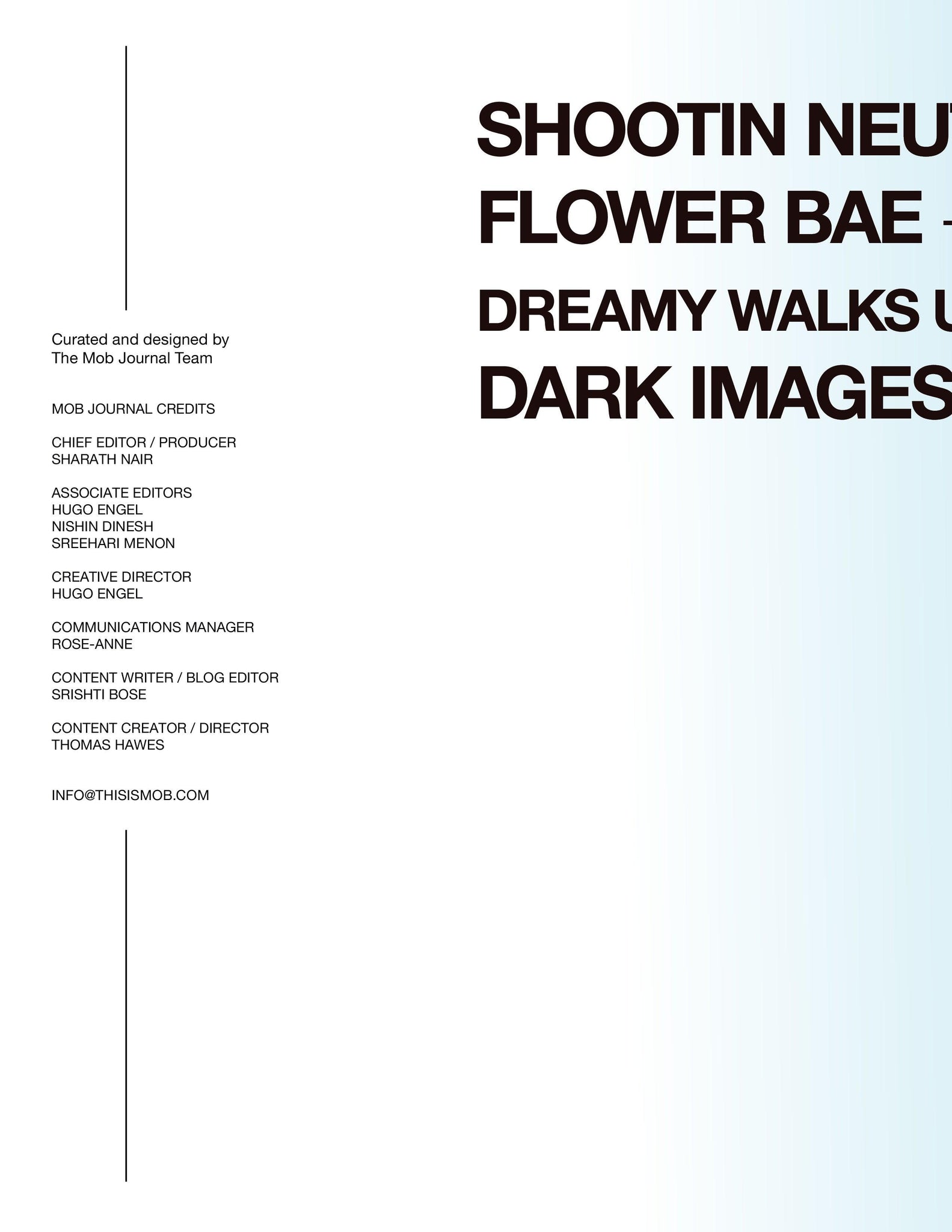 MOB JOURNAL | VOLUME TWENTY TWO | ISSUE #68 - Mob Journal