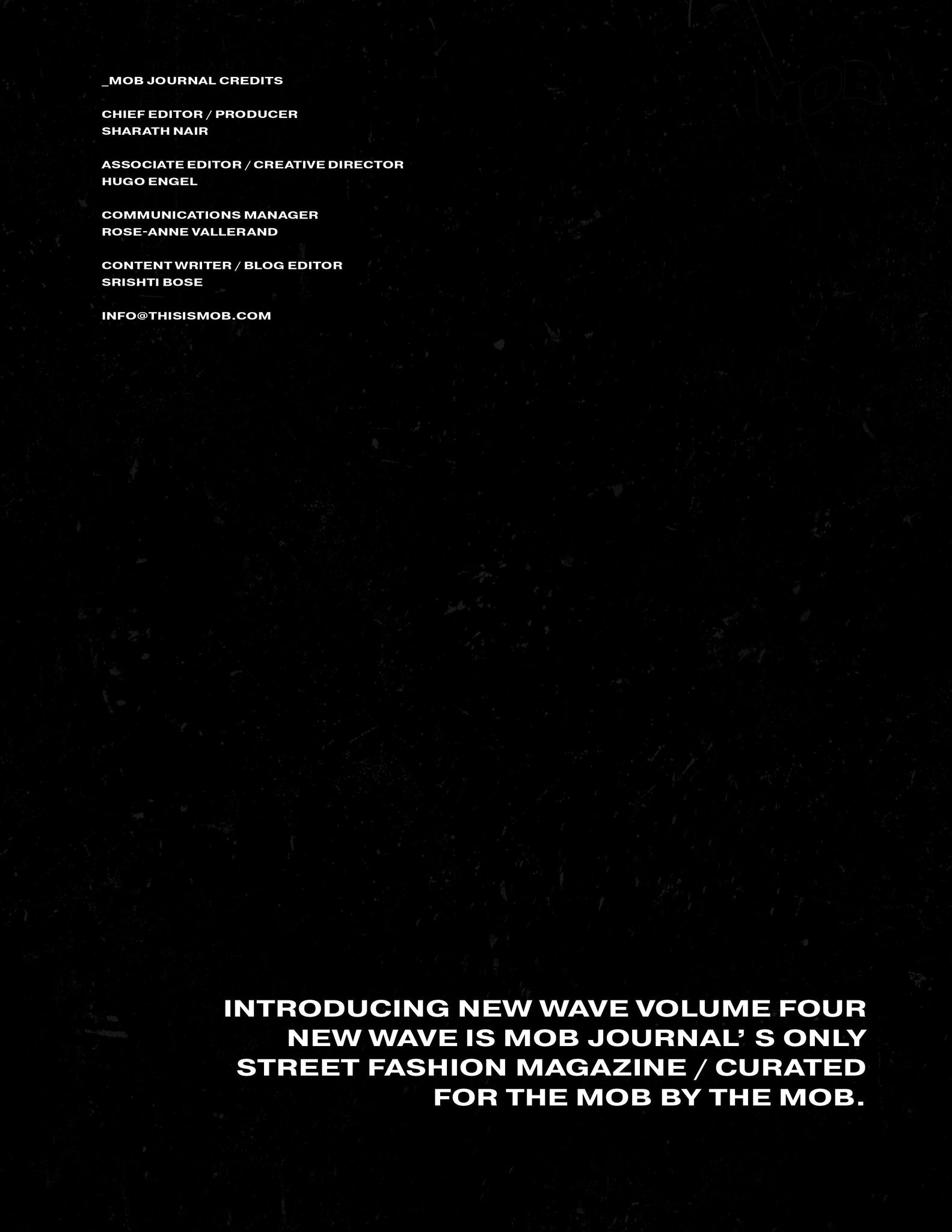 NEW WAVE | VOLUME FOUR | ISSUE #10 - Mob Journal