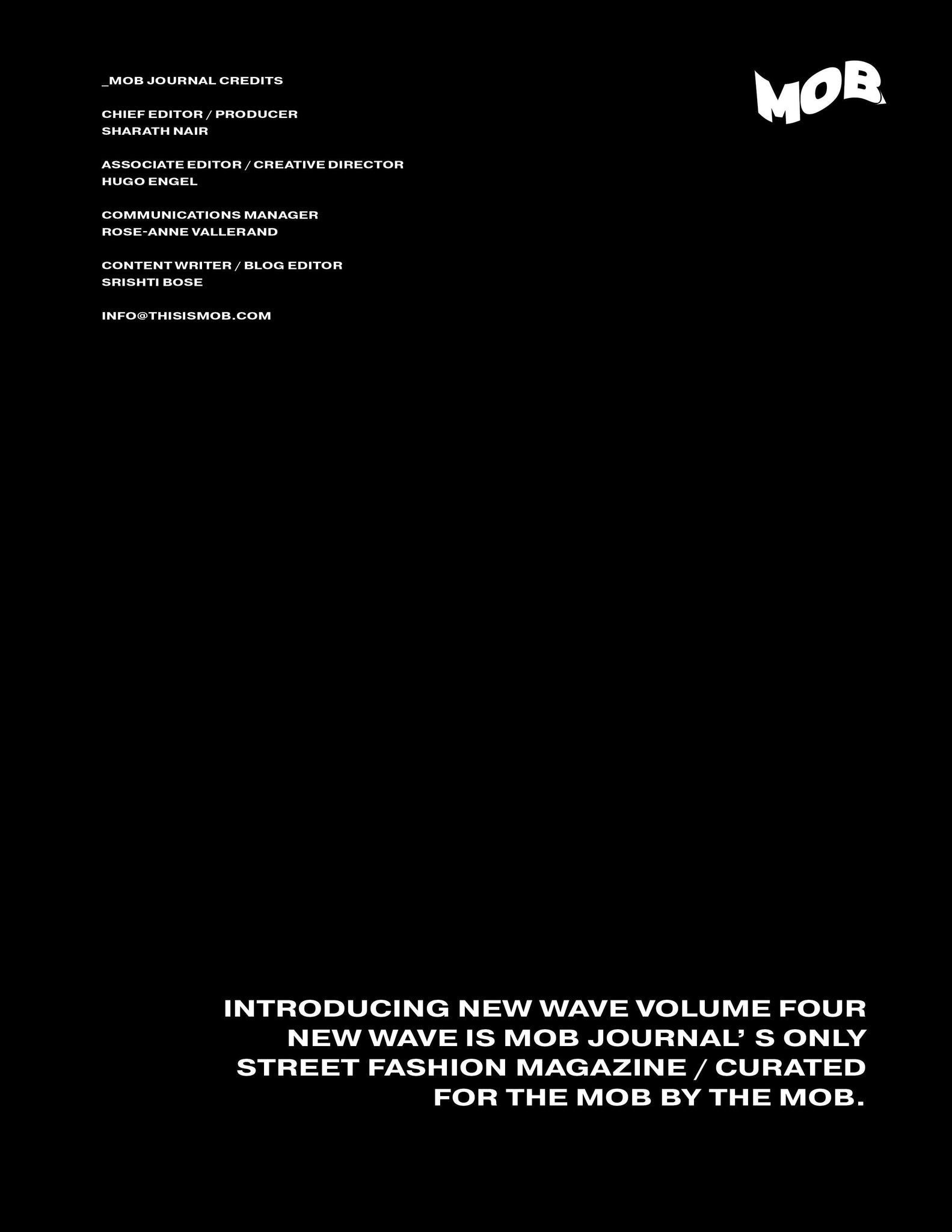 NEW WAVE | VOLUME FOUR | ISSUE #13 - Mob Journal