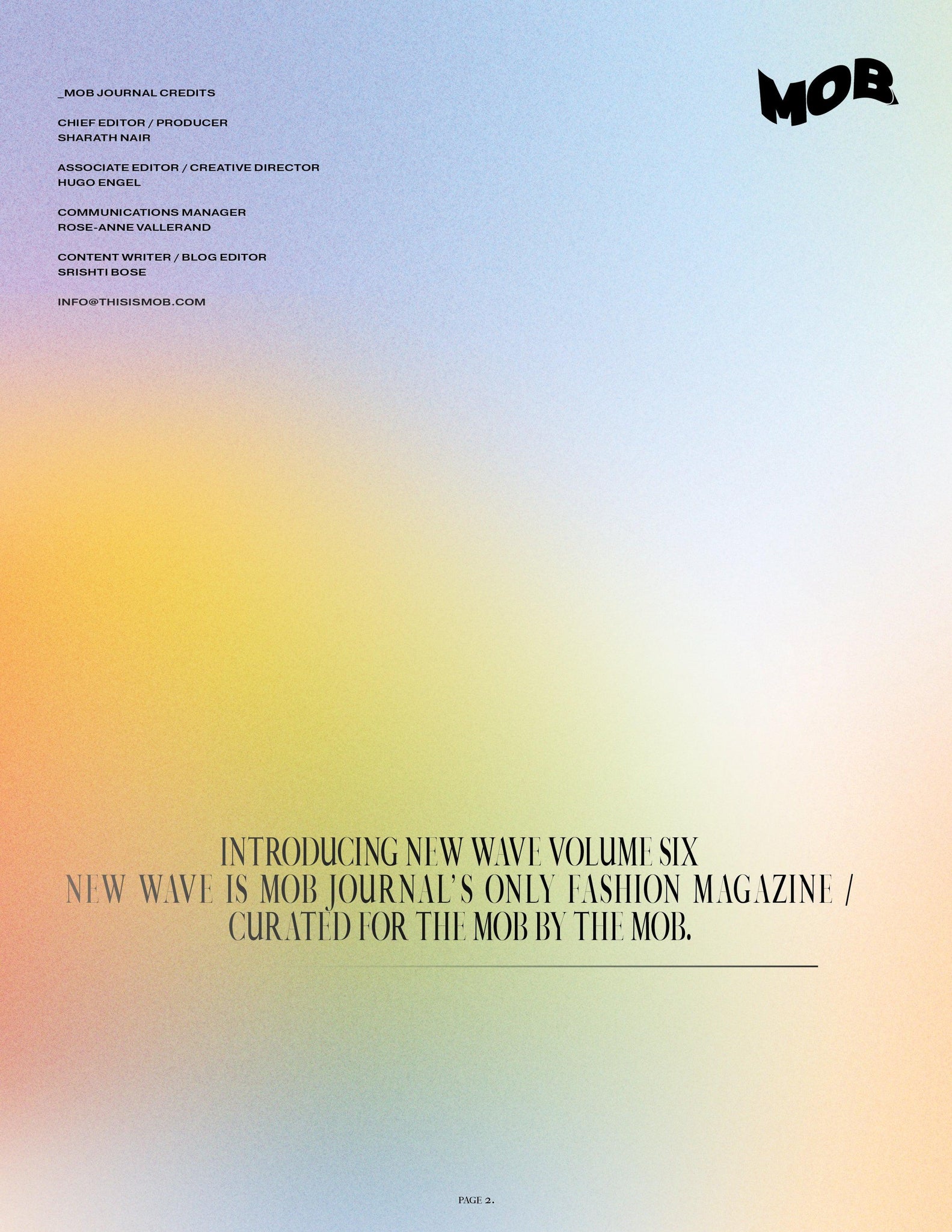 NEW WAVE | VOLUME SIX | ISSUE #31 - Mob Journal