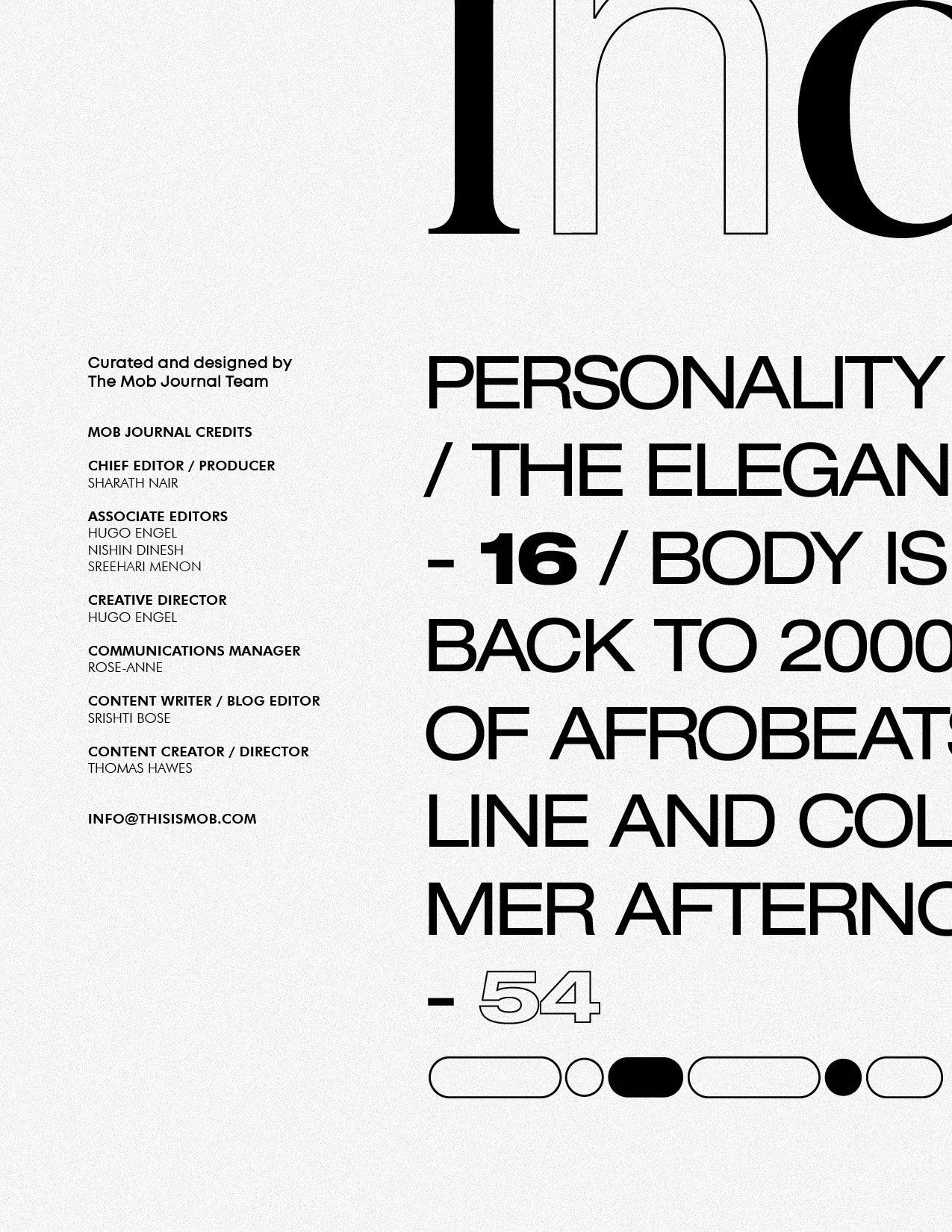 MOB JOURNAL | VOLUME EIGHTEEN | ISSUE #11 - Mob Journal