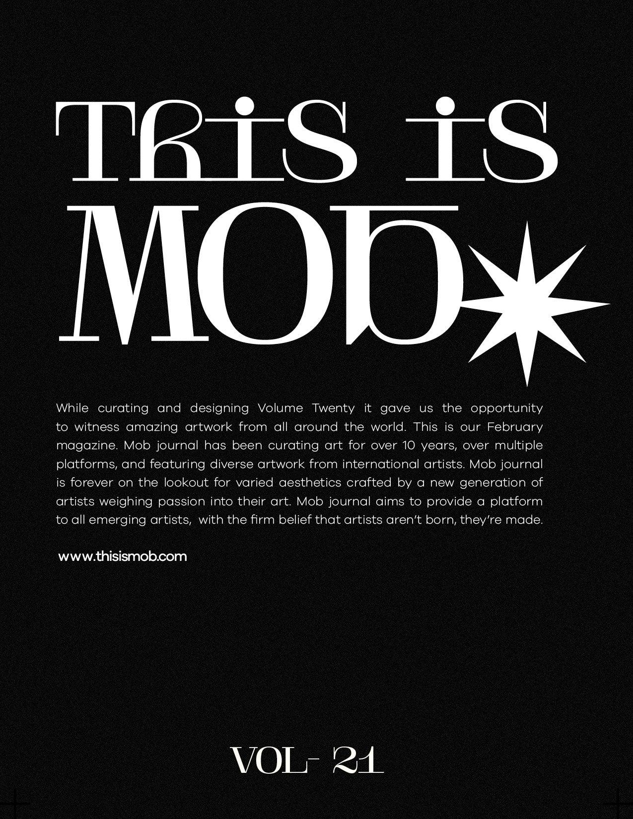 MOB JOURNAL | VOLUME TWENTY ONE | ISSUE #20 - Mob Journal