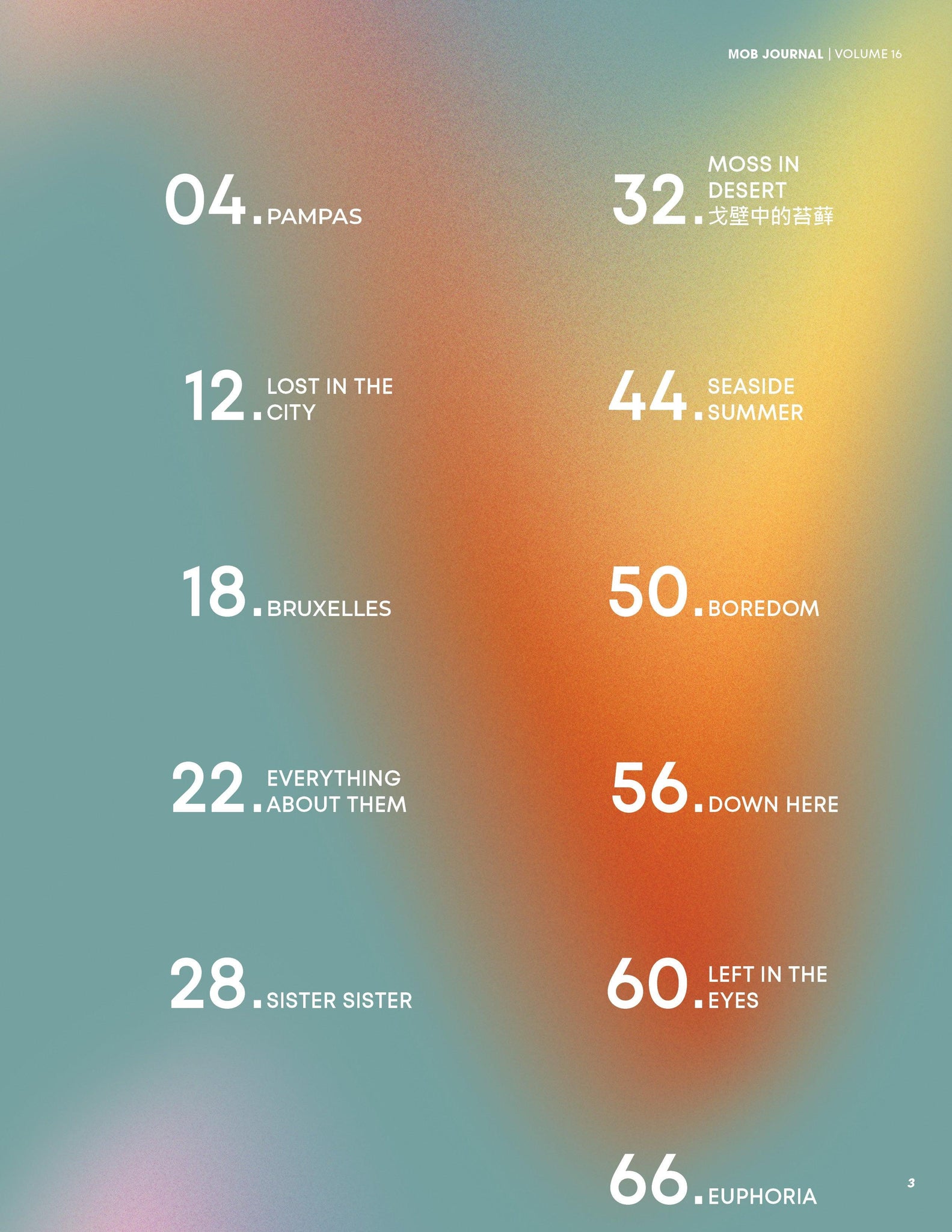 MOB JOURNAL | VOLUME SIXTEEN | ISSUE #18 - Mob Journal