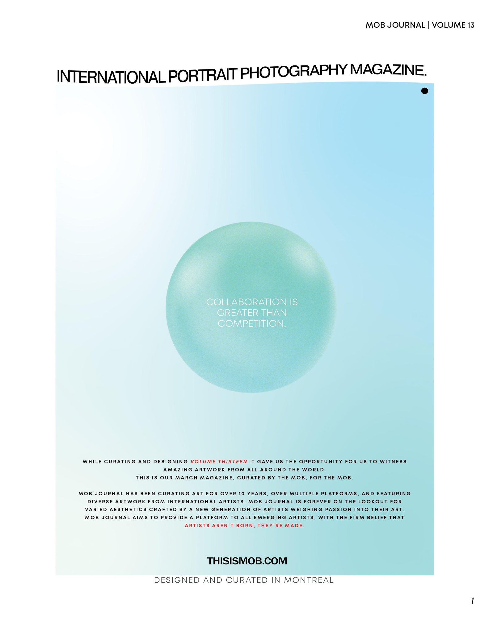 MOB JOURNAL | VOLUME THIRTEEN | ISSUE #19 - Mob Journal
