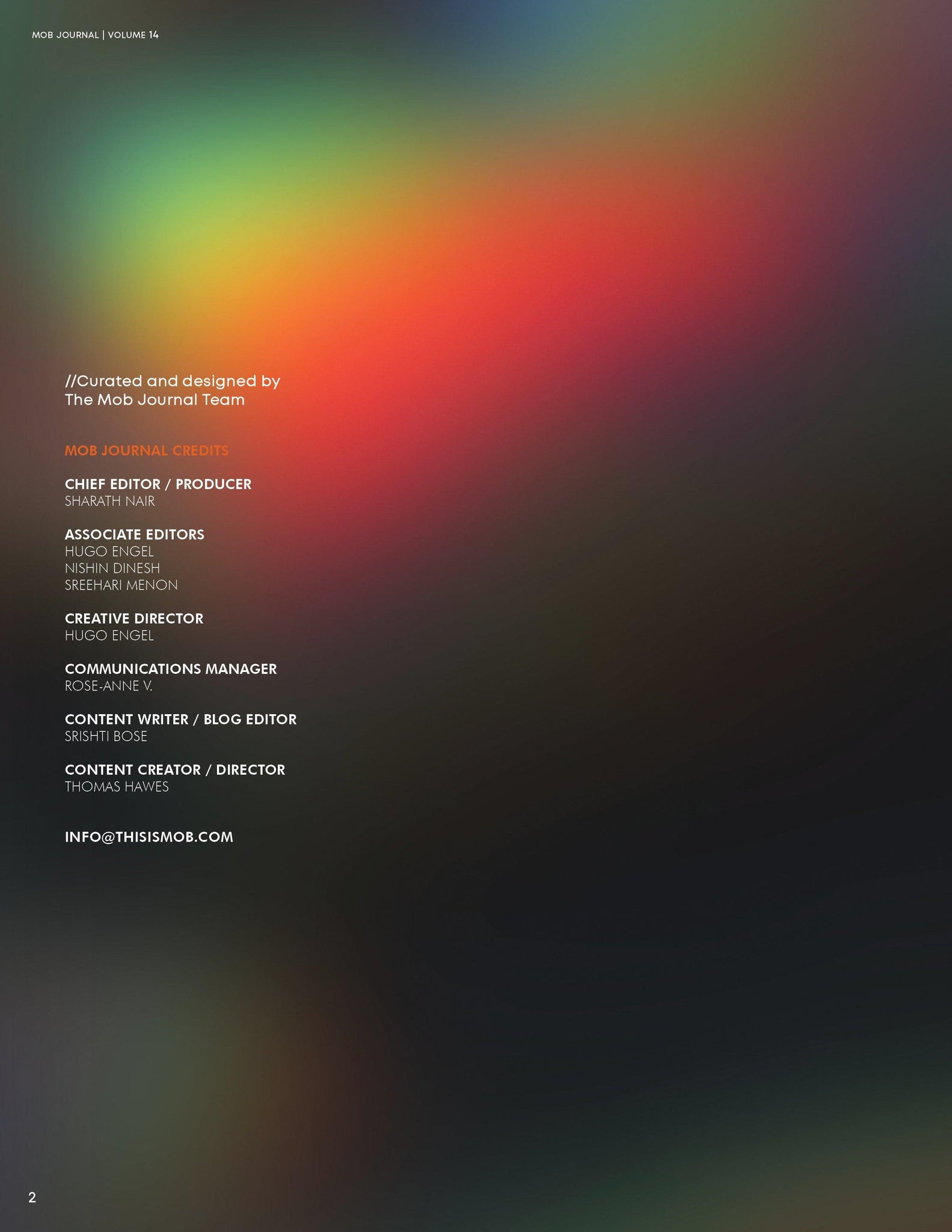 MOB JOURNAL | VOLUME FOURTEEN | ISSUE #30 - Mob Journal