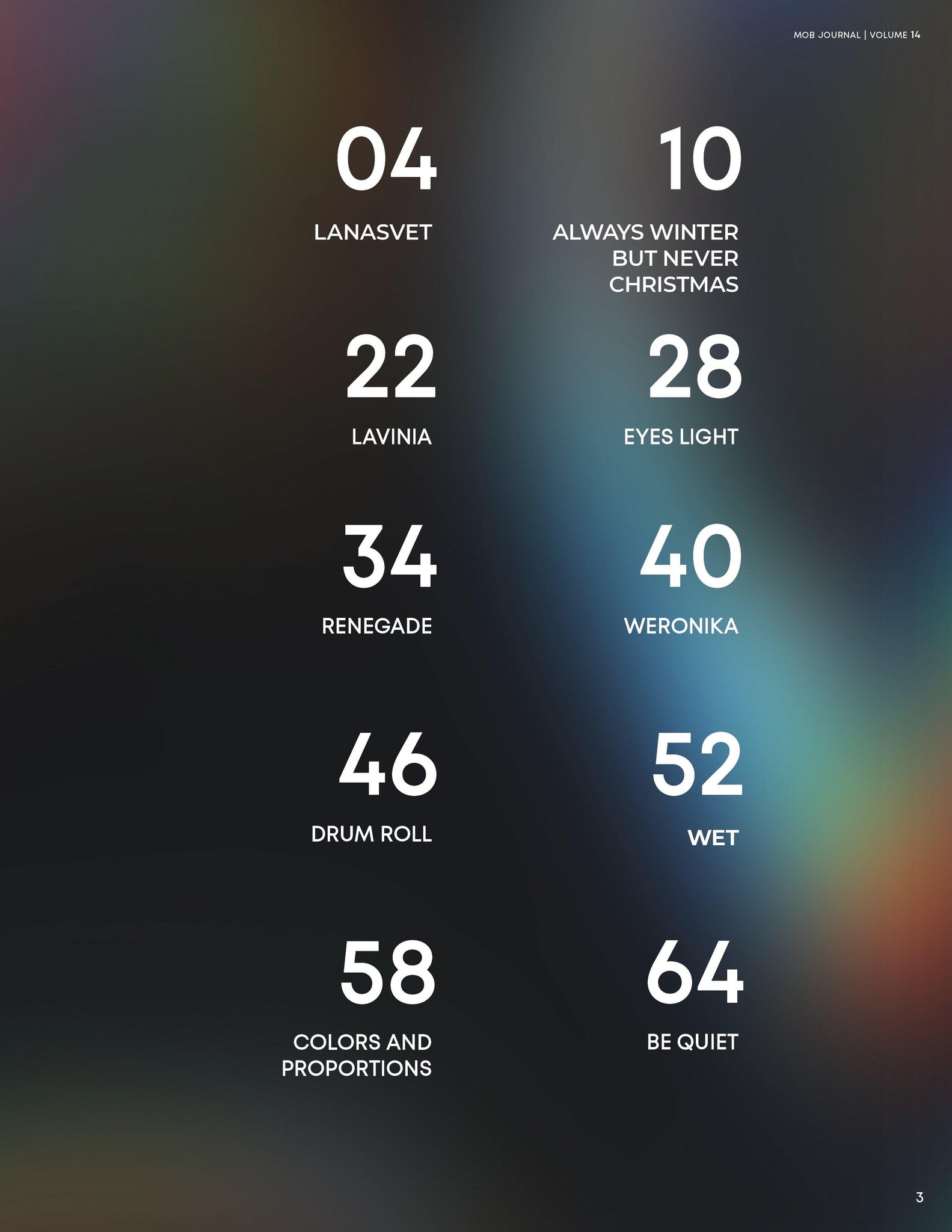MOB JOURNAL | VOLUME FOURTEEN | ISSUE #32 - Mob Journal
