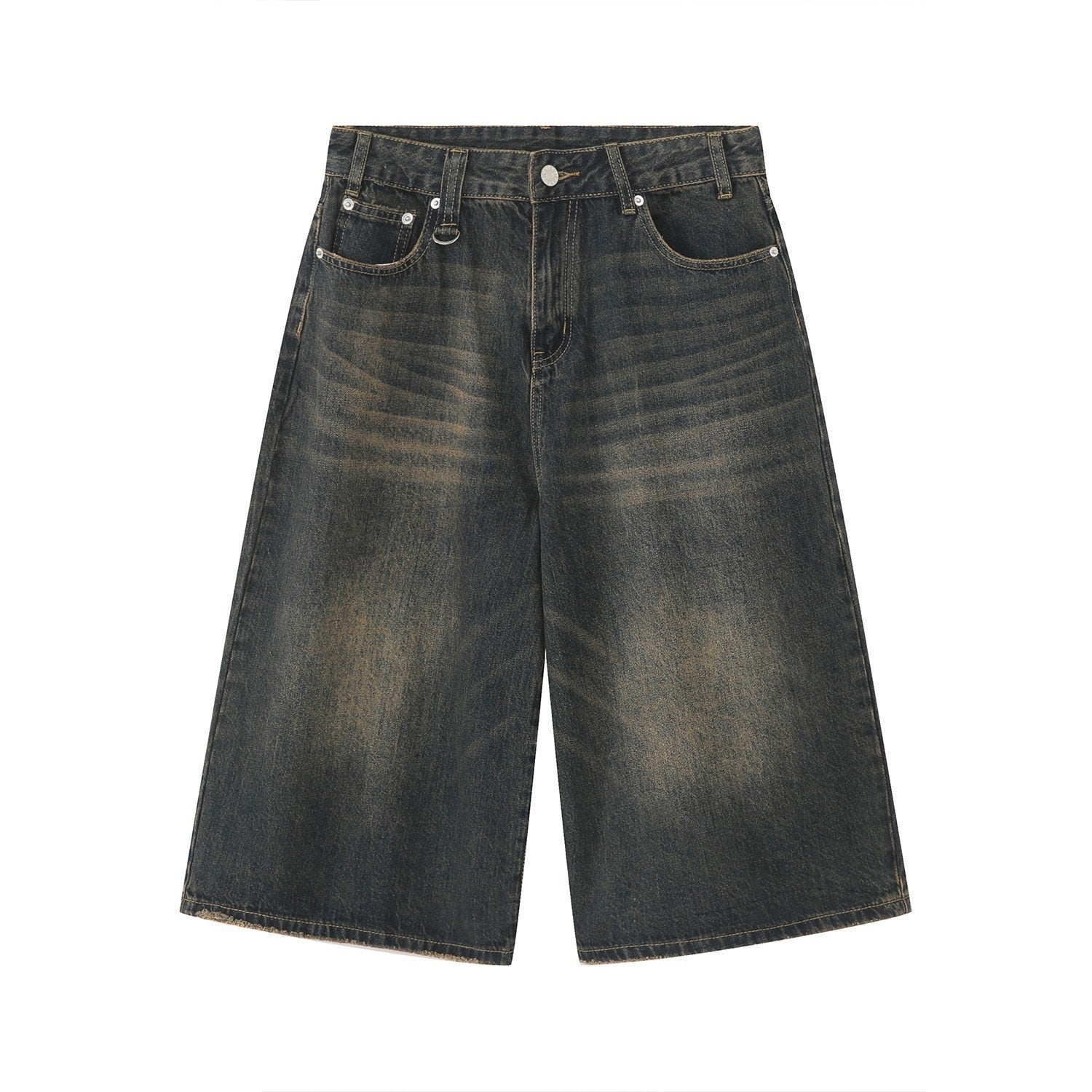 Firmranch 2023 Blue Baggy Jorts For Men Women Oversized Mid-length Shorts Jeans Ninth Denim Pants Streetwear Free Shipping
