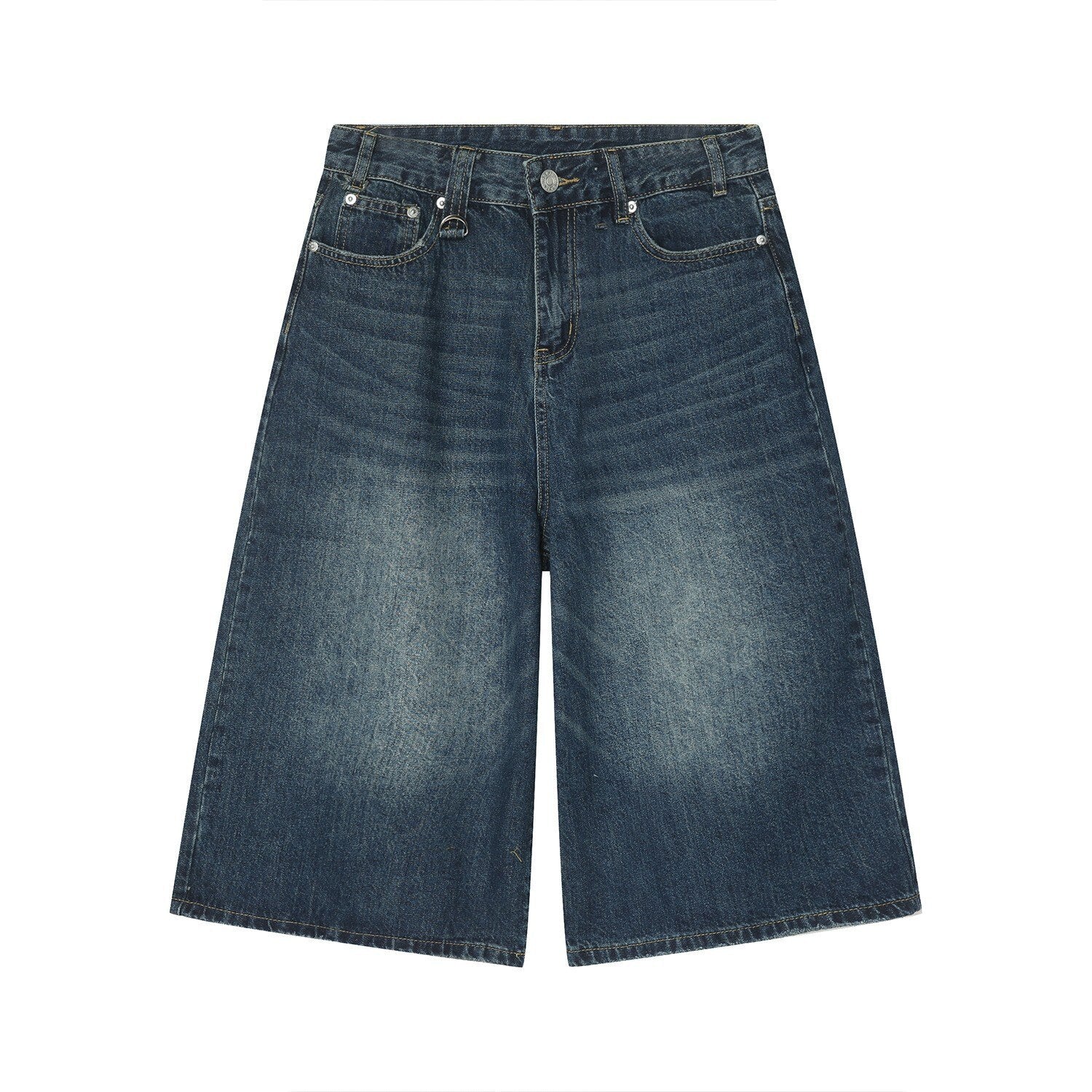 Firmranch 2023 Blue Baggy Jorts For Men Women Oversized Mid-length Shorts Jeans Ninth Denim Pants Streetwear Free Shipping