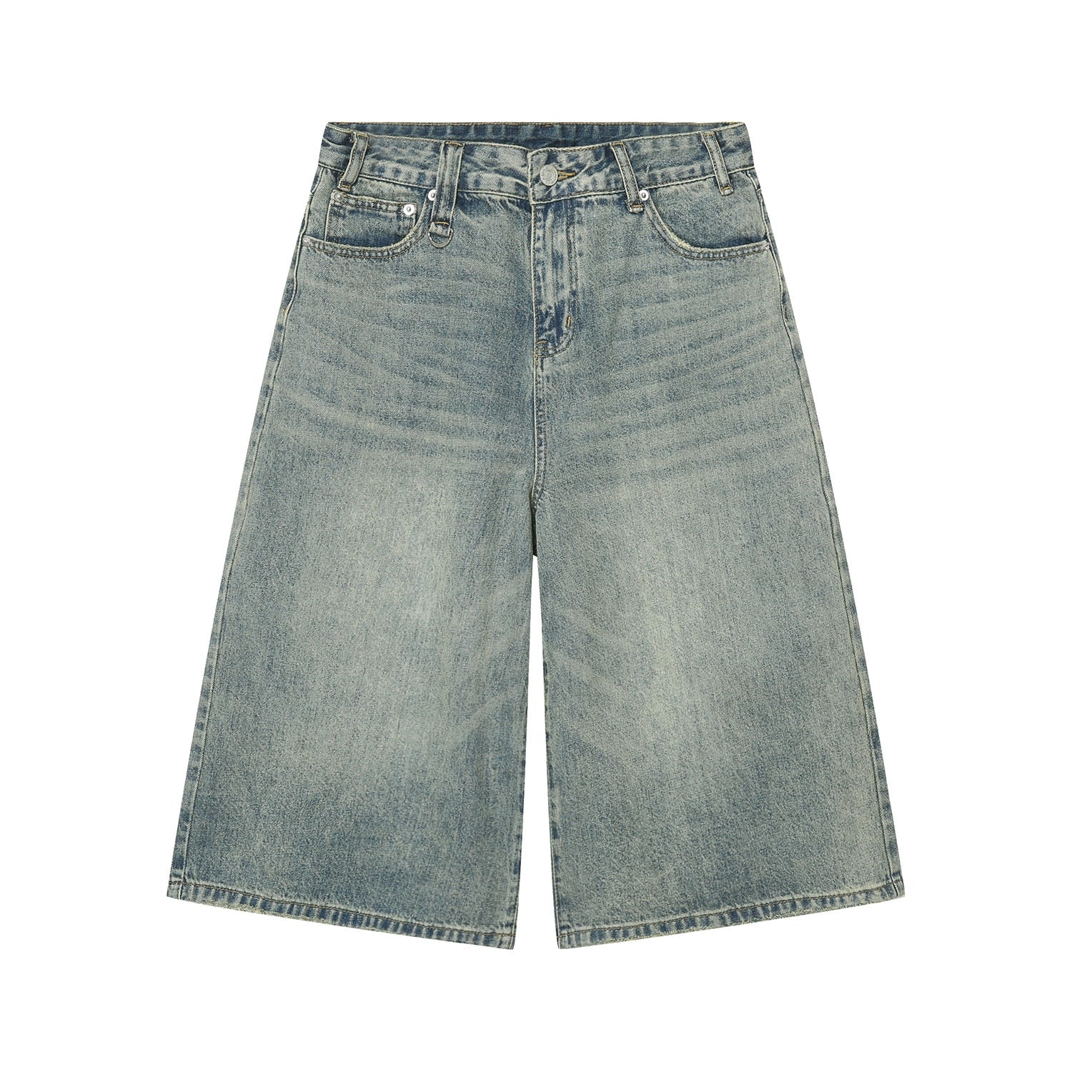 Firmranch 2023 Blue Baggy Jorts For Men Women Oversized Mid-length Shorts Jeans Ninth Denim Pants Streetwear Free Shipping